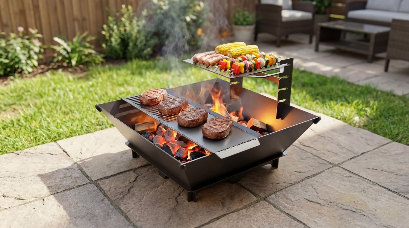 41-Inch Square Fire Pit Grill. DXF files for plasma, laser cutting. Фото 2