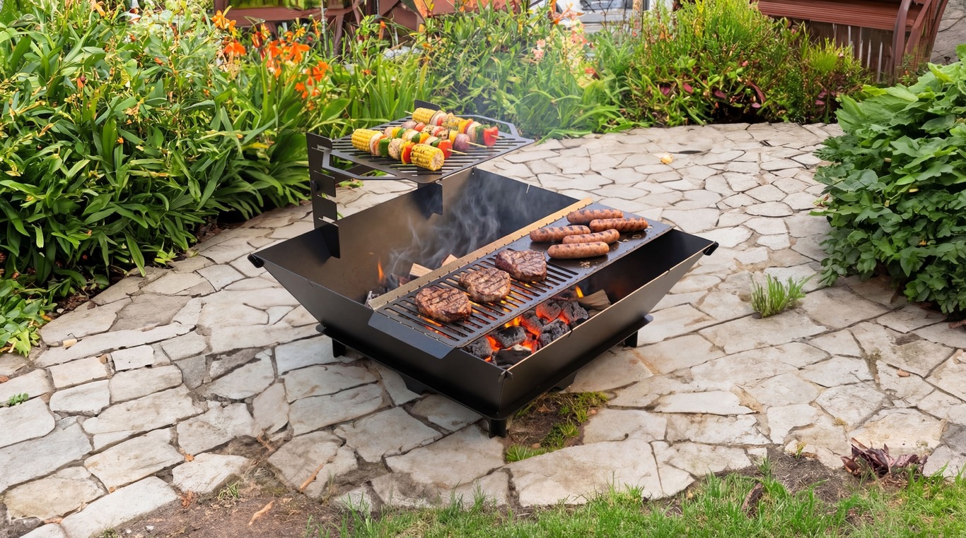 41-Inch Square Fire Pit Grill. DXF files for plasma, laser cutting. Фото 3