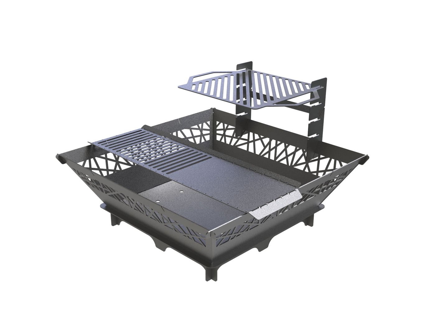 41-Inch Square Fire Pit Grill with Ornament. DXF files for plasma, laser cutting. Фото 5