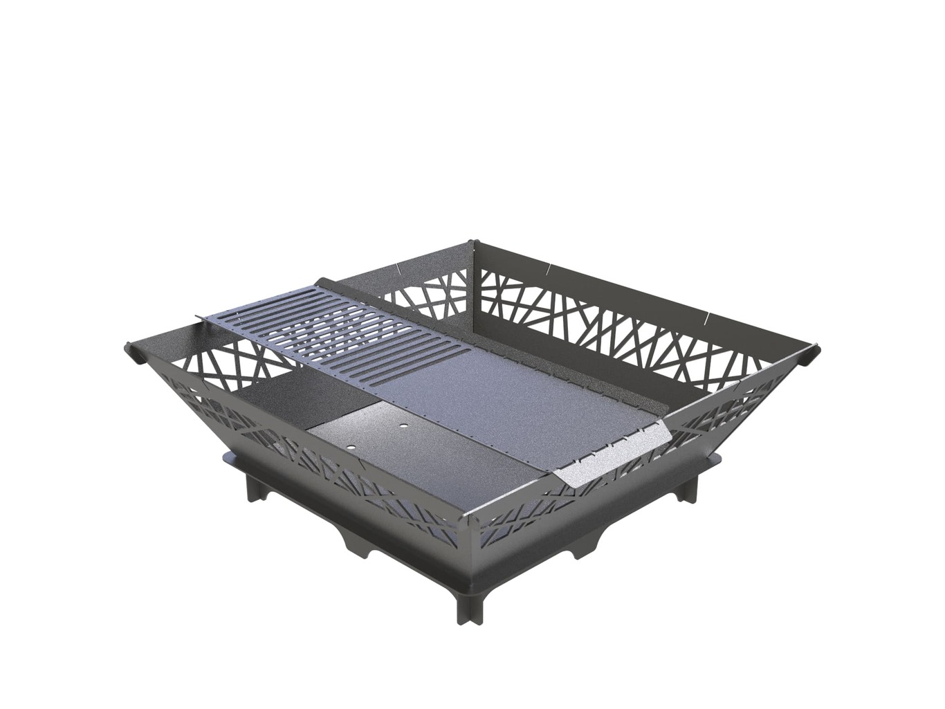 41-Inch Square Fire Pit Grill with Ornament. DXF files for plasma, laser cutting. Фото 6
