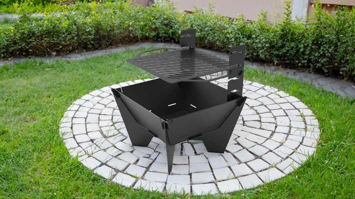 24-Inch Square Fire Pit Grill V2. DXF files for plasma, laser cutting