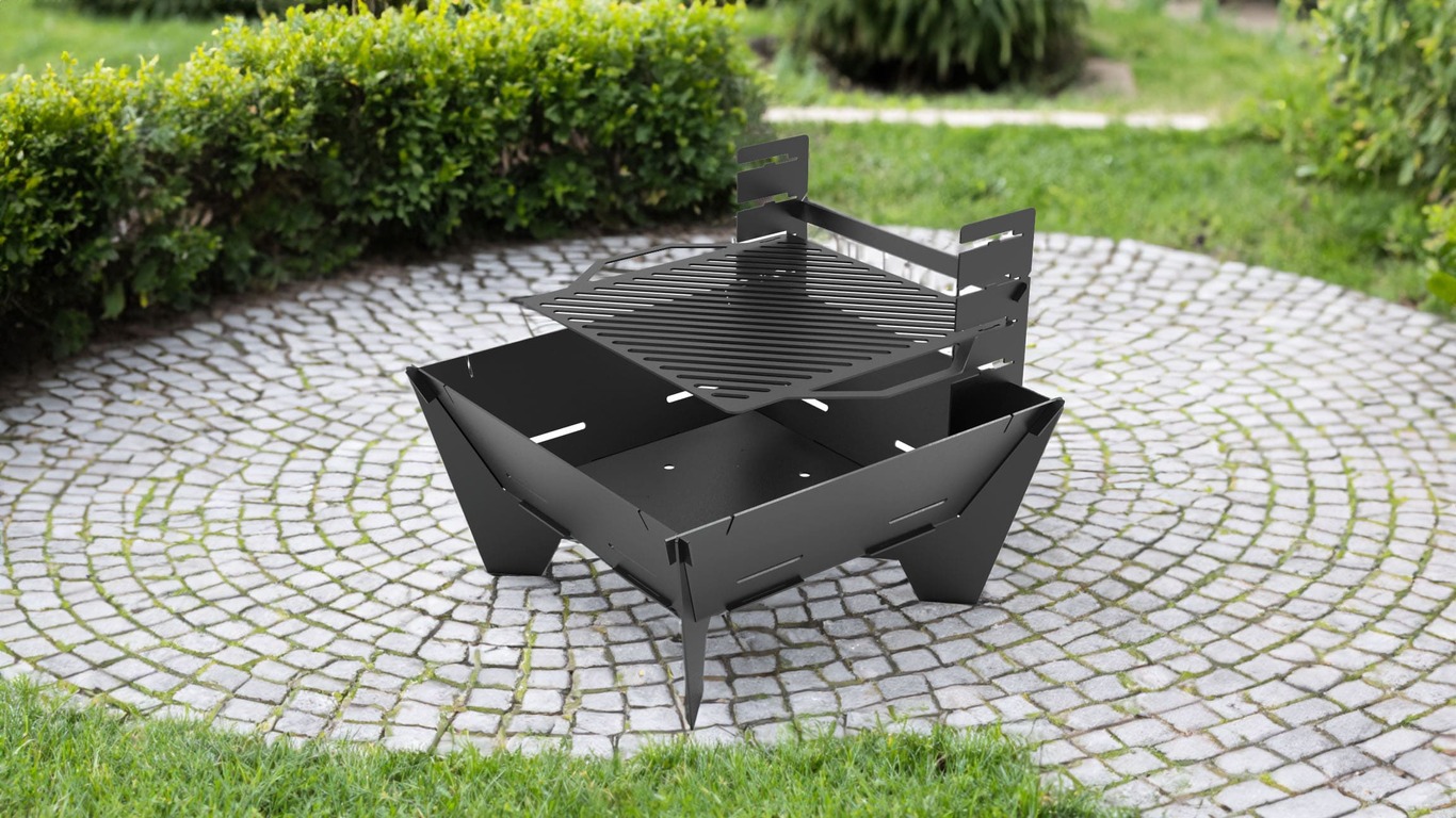32-Inch Square Fire Pit Grill V2. DXF files for plasma, laser cutting