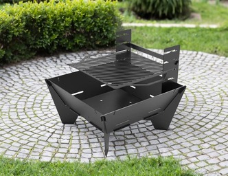 Braciere Quadrato V2 800 mm con Griglia. File DXF per taglio plasma, laser