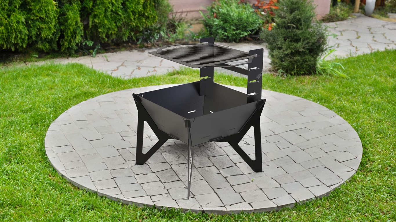24-Inch Square Fire Pit Grill V3. DXF files for plasma, laser cutting