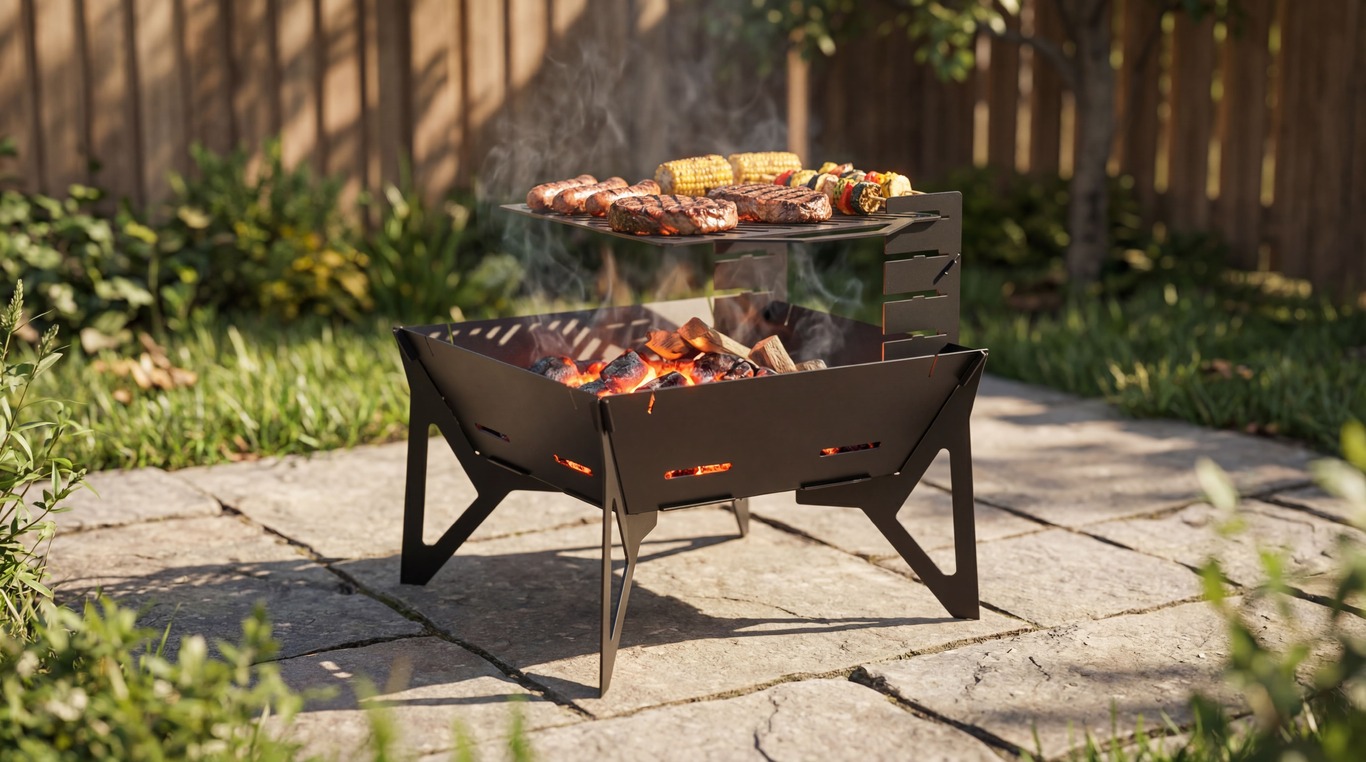 32-Inch Square Fire Pit Grill V3. DXF files for plasma, laser cutting. Фото 3