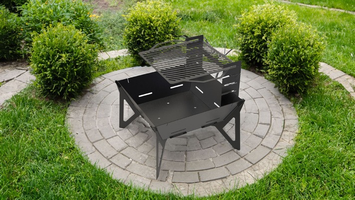 32-Inch Square Fire Pit Grill V3. DXF files for plasma, laser cutting