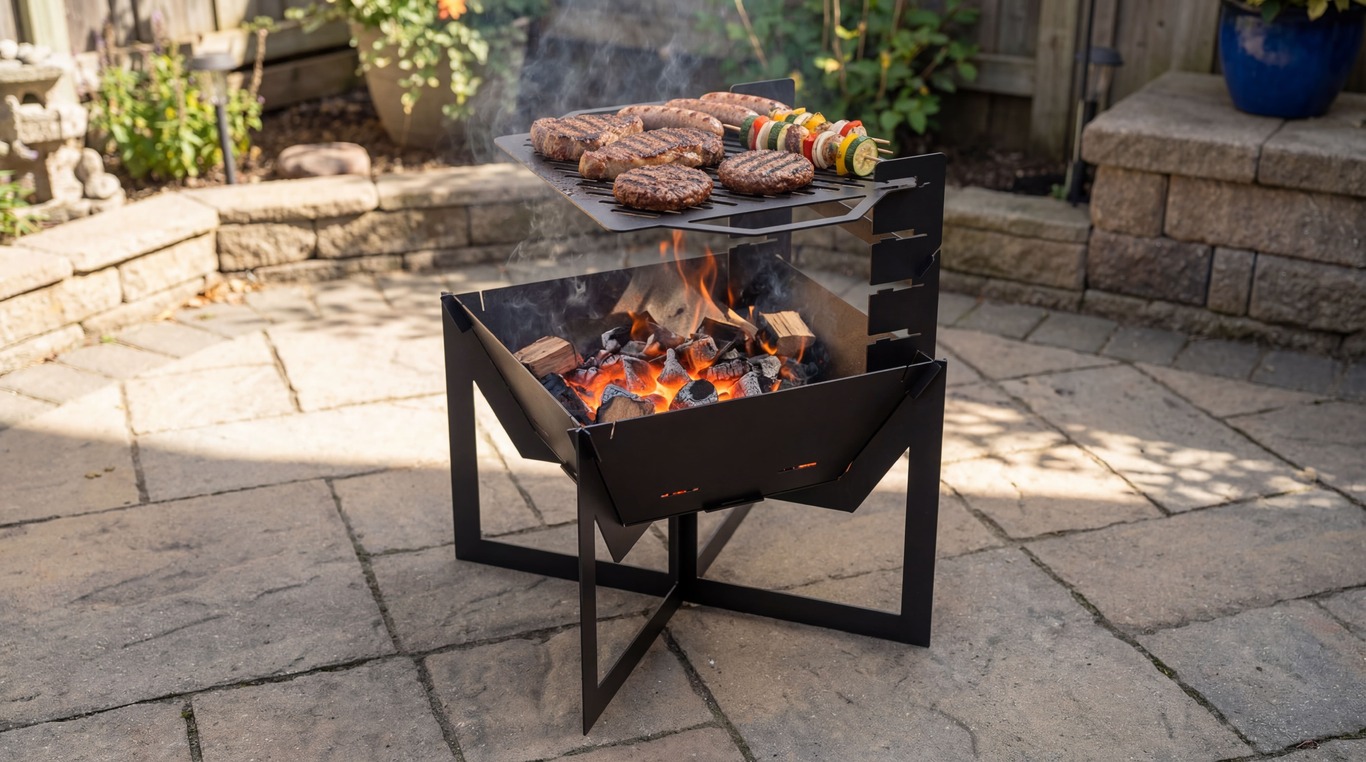 24-Inch Square Fire Pit Grill V4. DXF files for plasma, laser cutting. Фото 2