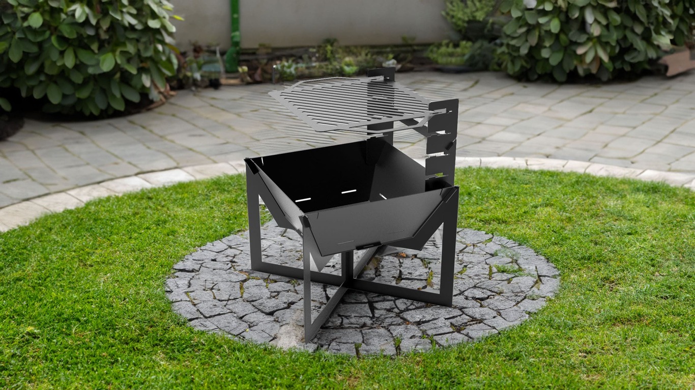 24-Inch Square Fire Pit Grill V4. DXF files for plasma, laser cutting