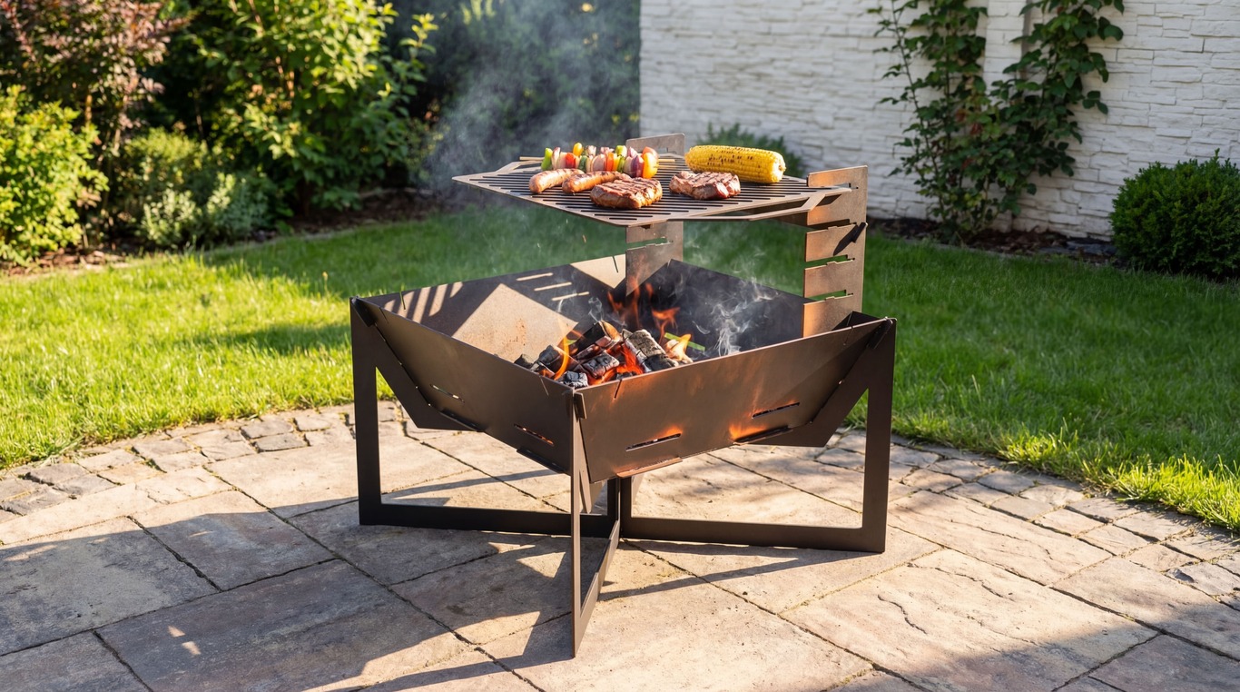 32-Inch Square Fire Pit Grill V4. DXF files for plasma, laser cutting. Фото 2