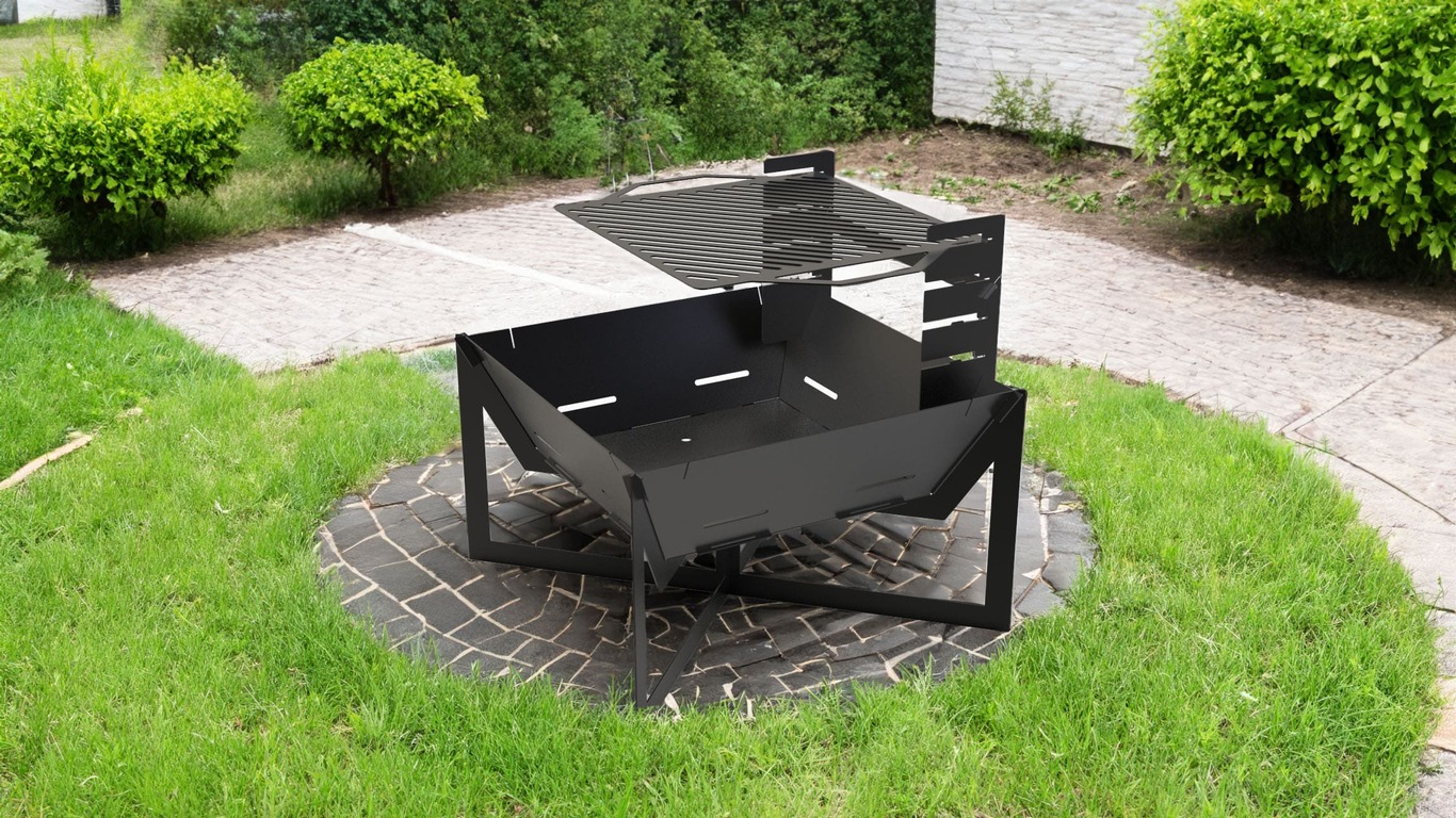 32-Inch Square Fire Pit Grill V4. DXF files for plasma, laser cutting