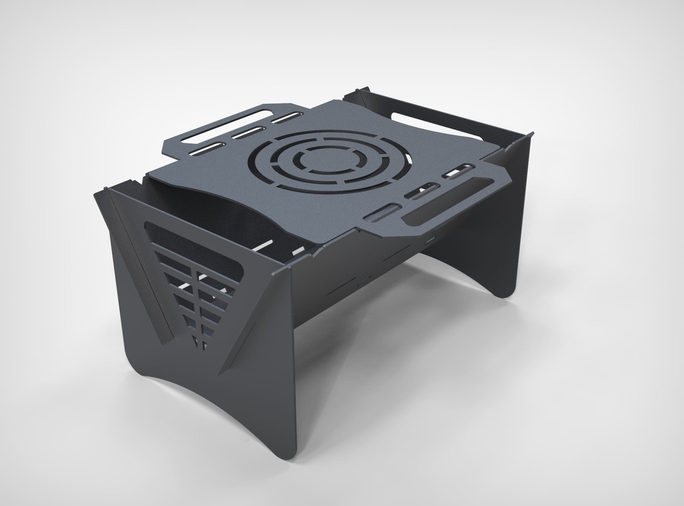 Mix Fire Pit Grill. DXF files for plasma, laser cutting. Portable BBQ. Фото 4