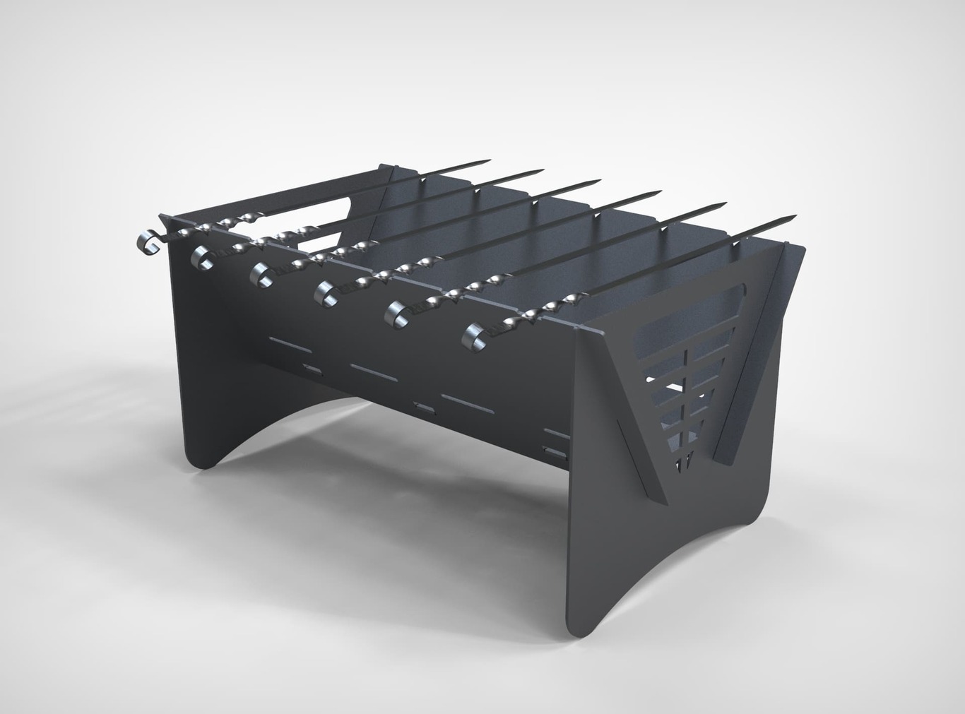 Mix Fire Pit Grill. DXF files for plasma, laser cutting. Portable BBQ. Фото 7