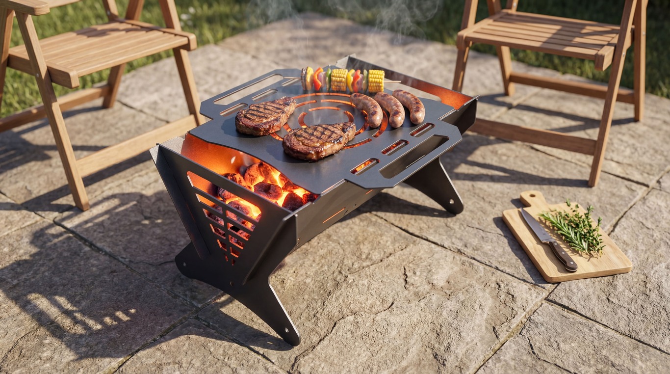 Mix V2 Fire Pit Grill. DXF files for plasma, laser cutting. Portable BBQ. Фото 3