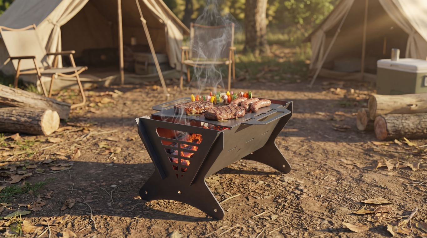 Mix V2 Fire Pit Grill. DXF files for plasma, laser cutting. Portable BBQ. Фото 4