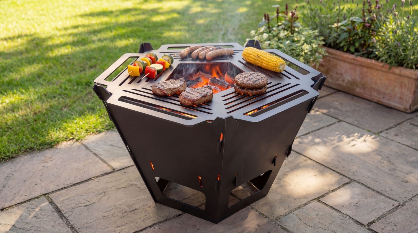 Pentagon Fire Pit Grill. DXF files for plasma, laser cutting. Фото 2