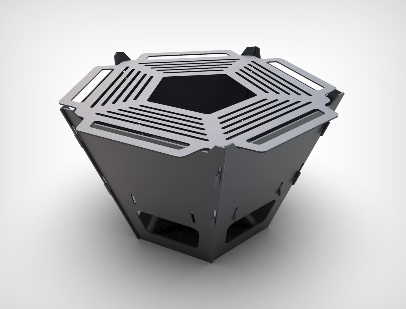 Pentagon Fire Pit Grill. DXF files for plasma, laser cutting. Фото 4