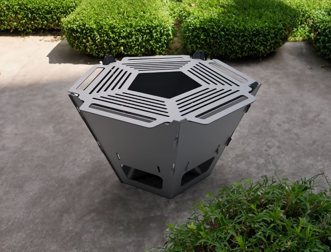 Pentagon Fire Pit Grill. DXF files for plasma, laser cutting