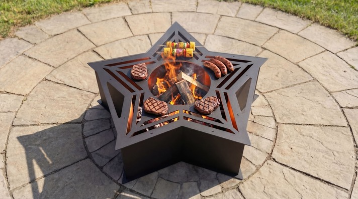 Star Fire Pit Grill. DXF files for plasma, laser cutting