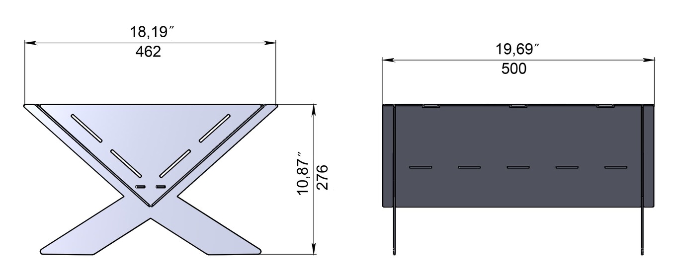 X Fire Pit Grill. DXF files for plasma, laser cutting. Фото 11