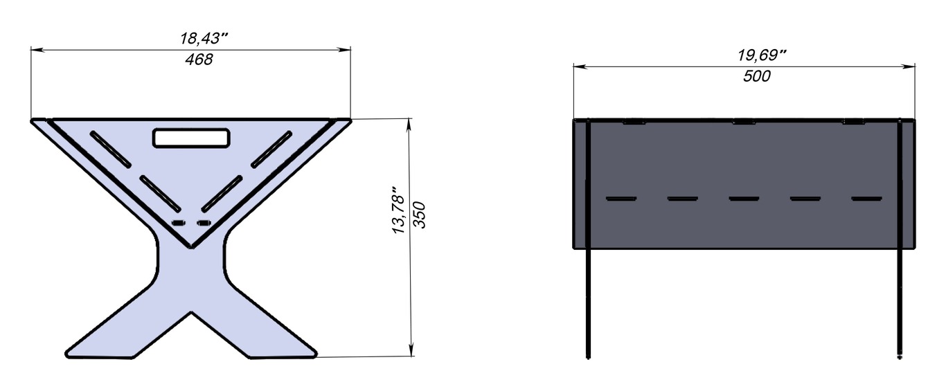 Churrasqueira X V2. Arquivos DXF e SVG para corte e plasma a laser. Фото 11
