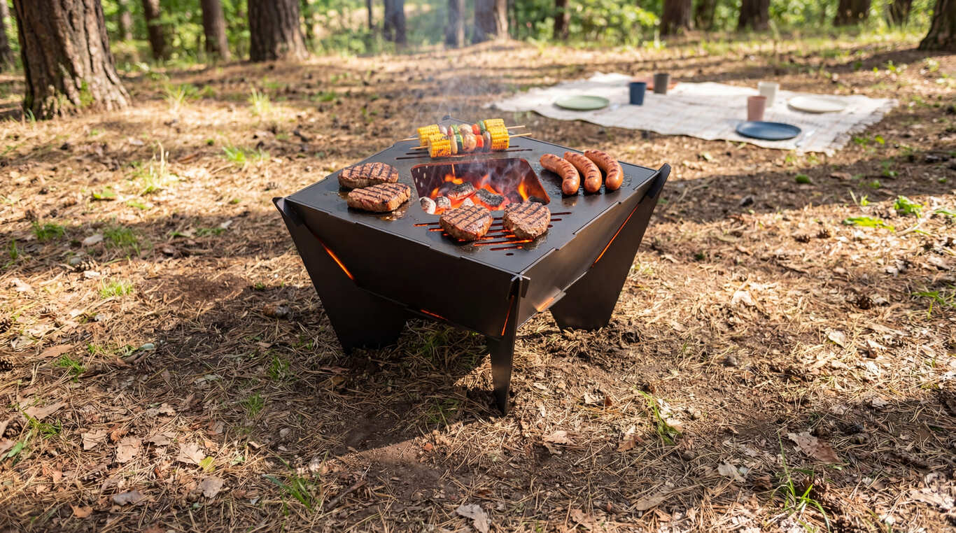 24-Inch Square Fire Pit Grill. DXF files for plasma, laser cutting. Фото 3