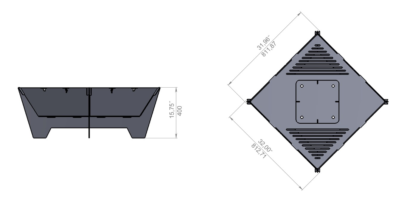32-Inch Square Fire Pit Grill. DXF files for plasma, laser cutting. Фото 9
