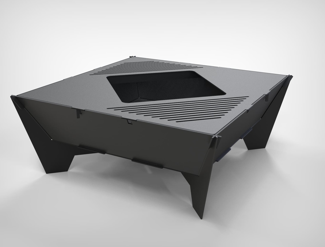39-Inch Collapsible Square Fire Pit Grill. DXF files for plasma, laser cutting. Фото 4