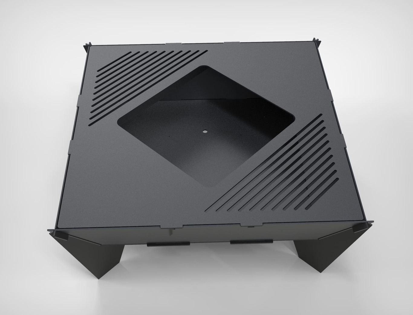 39-Inch Collapsible Square Fire Pit Grill. DXF files for plasma, laser cutting. Фото 5