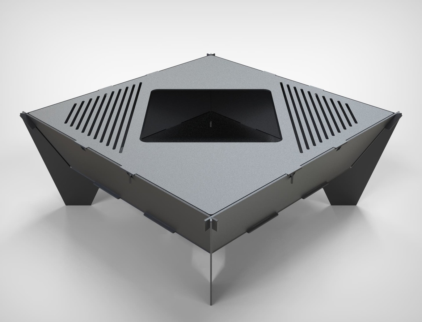 39-Inch Collapsible Square Fire Pit Grill. DXF files for plasma, laser cutting. Фото 3