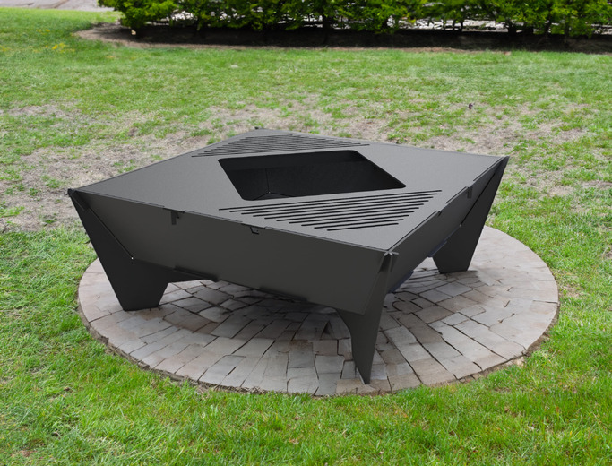 39-Inch Collapsible Square Fire Pit Grill. DXF files for plasma, laser cutting