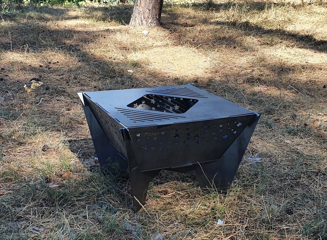 24-Inch Stars Square Fire Pit Grill. DXF files for plasma, laser cutting