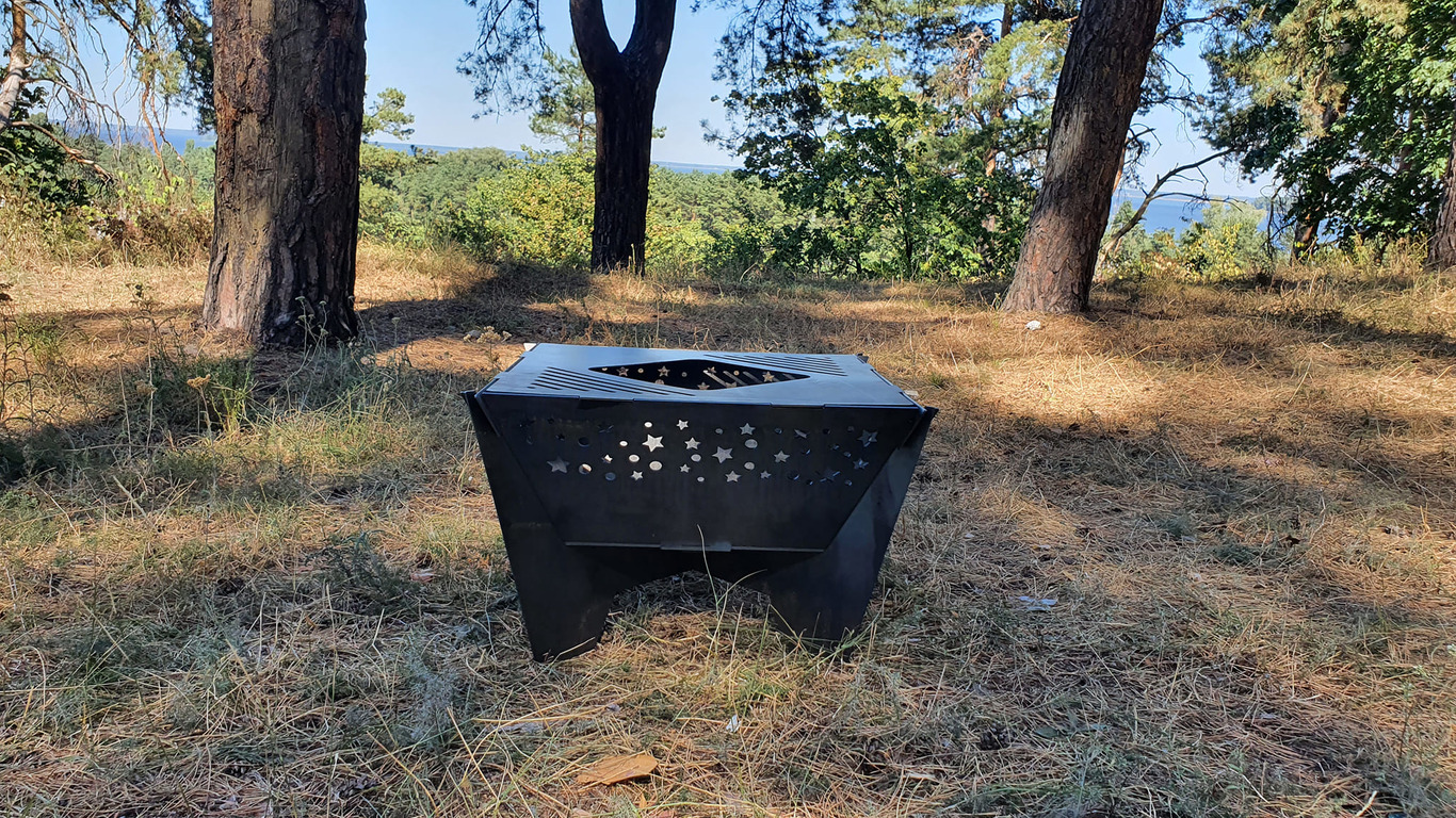 24-Inch Stars Square Fire Pit Grill. DXF files for plasma, laser cutting. Фото 3