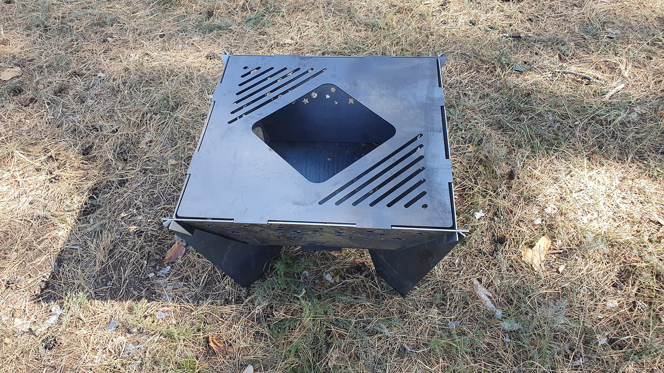 24-Inch Stars Square Fire Pit Grill. DXF files for plasma, laser cutting. Фото 5