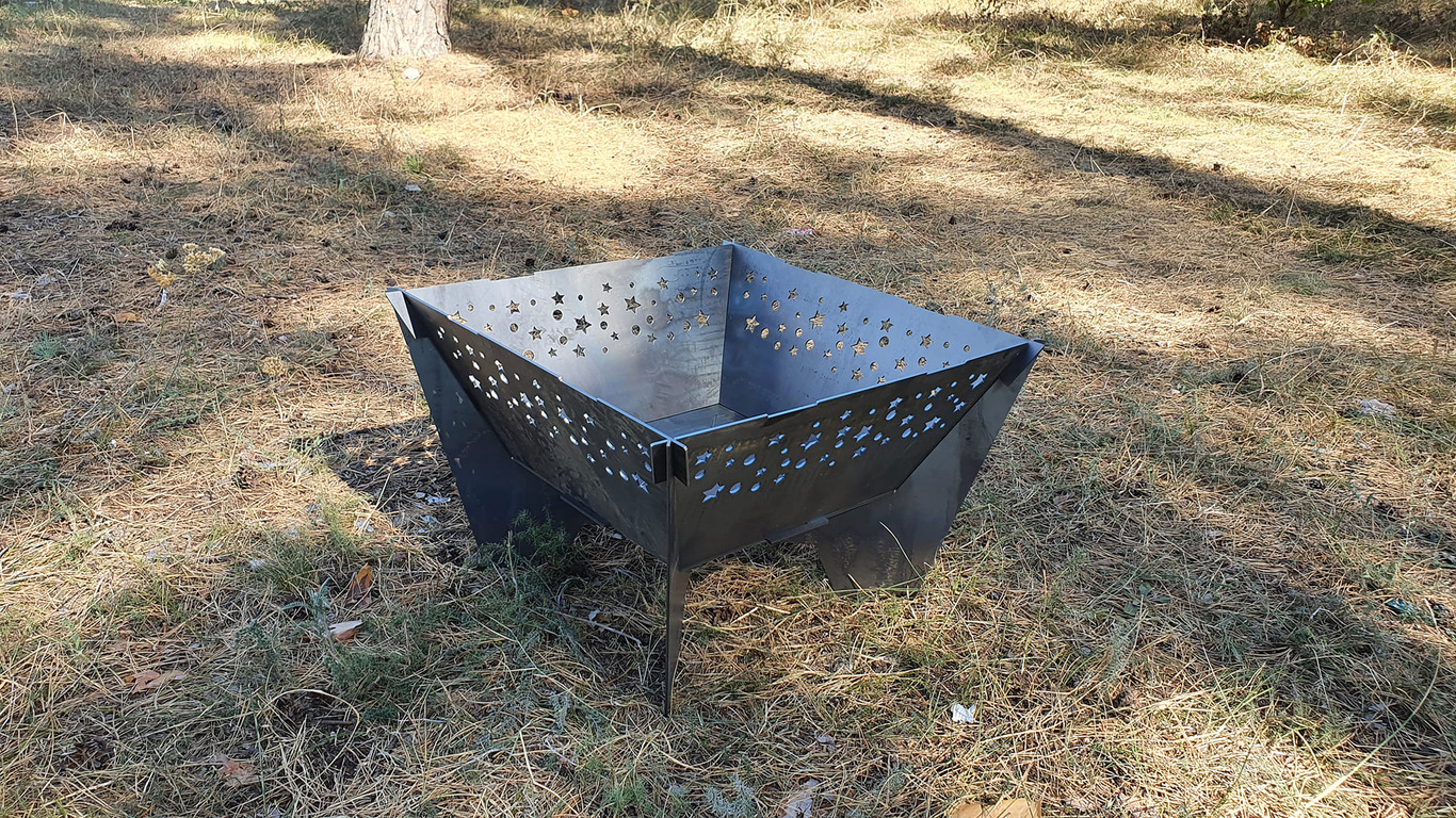 24-Inch Stars Square Fire Pit Grill. DXF files for plasma, laser cutting. Фото 7