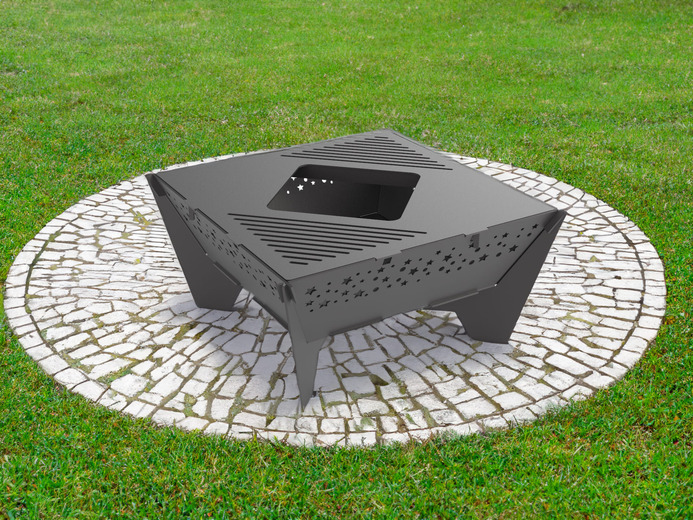 32-Inch Stars Square Fire Pit Grill. DXF files for plasma, laser cutting