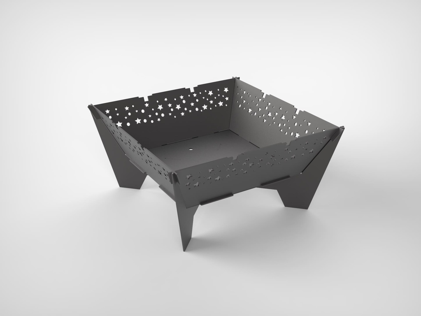 32-Inch Stars Square Fire Pit Grill. DXF files for plasma, laser cutting. Фото 7
