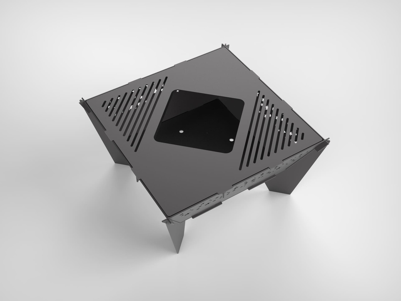32-Inch Stars Square Fire Pit Grill. DXF files for plasma, laser cutting. Фото 5