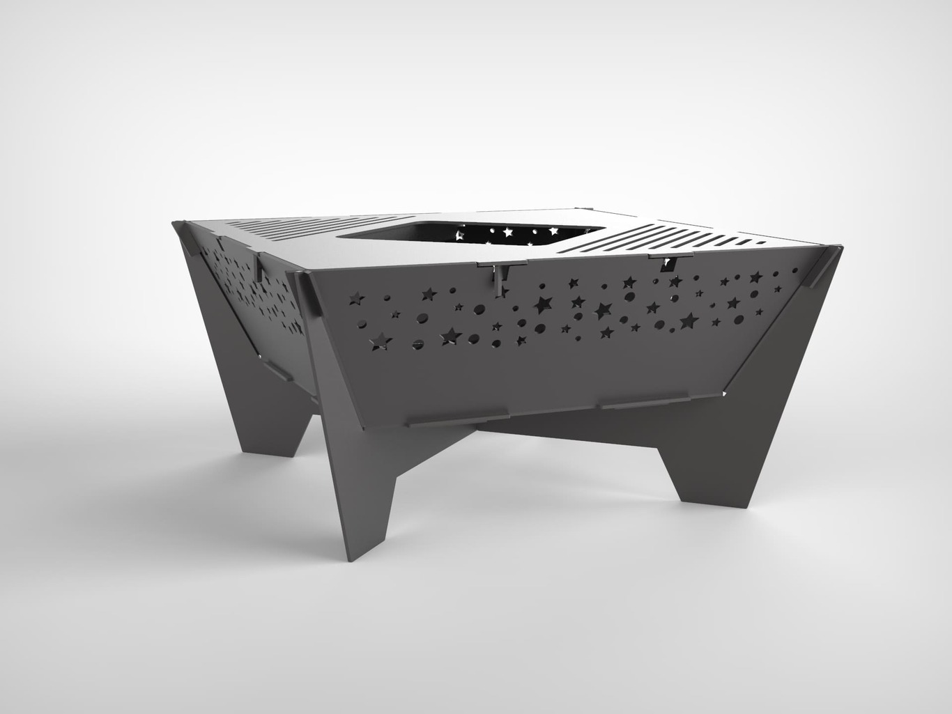 32-Inch Stars Square Fire Pit Grill. DXF files for plasma, laser cutting. Фото 6