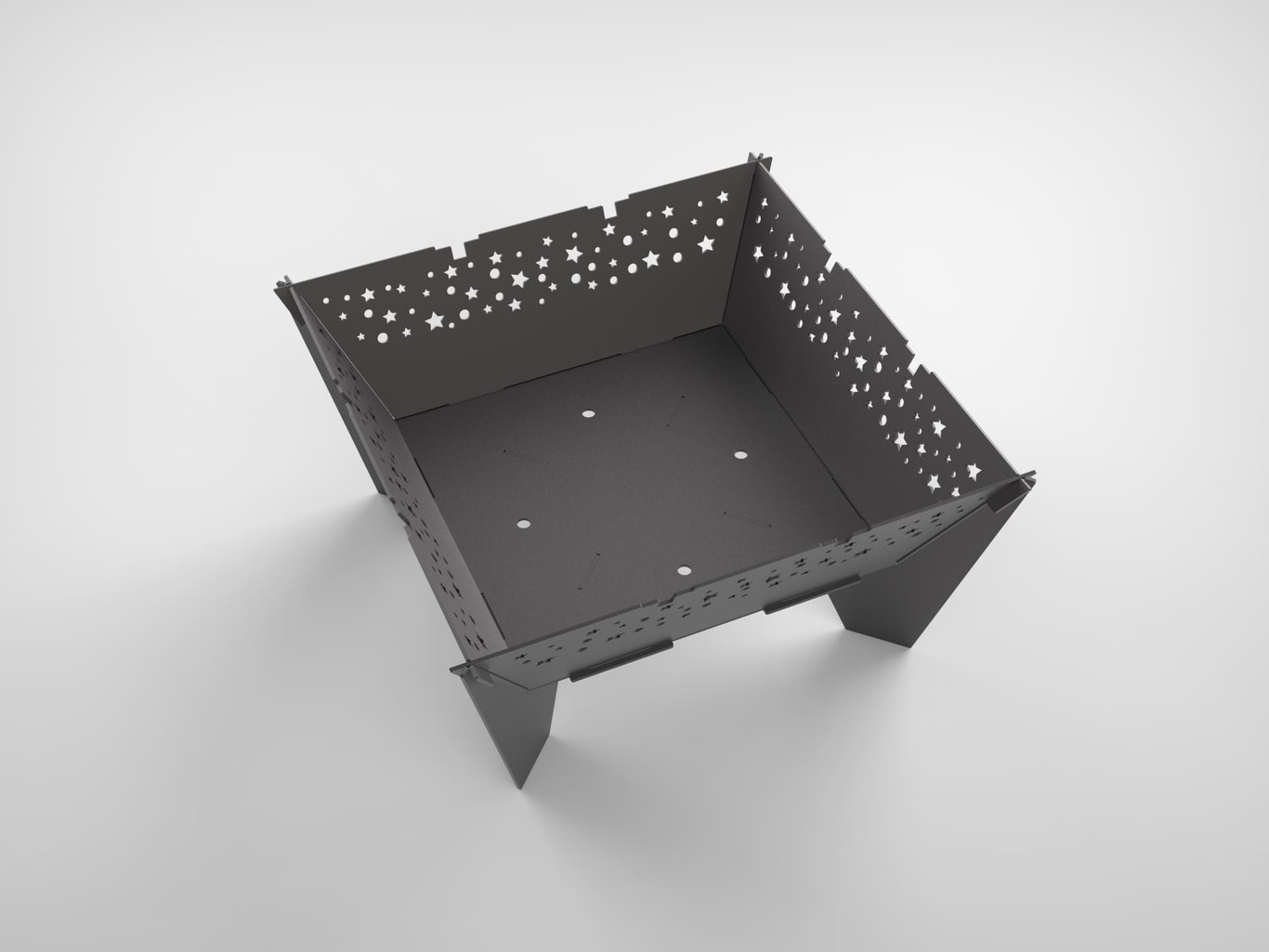 32-Inch Stars Square Fire Pit Grill. DXF files for plasma, laser cutting. Фото 8