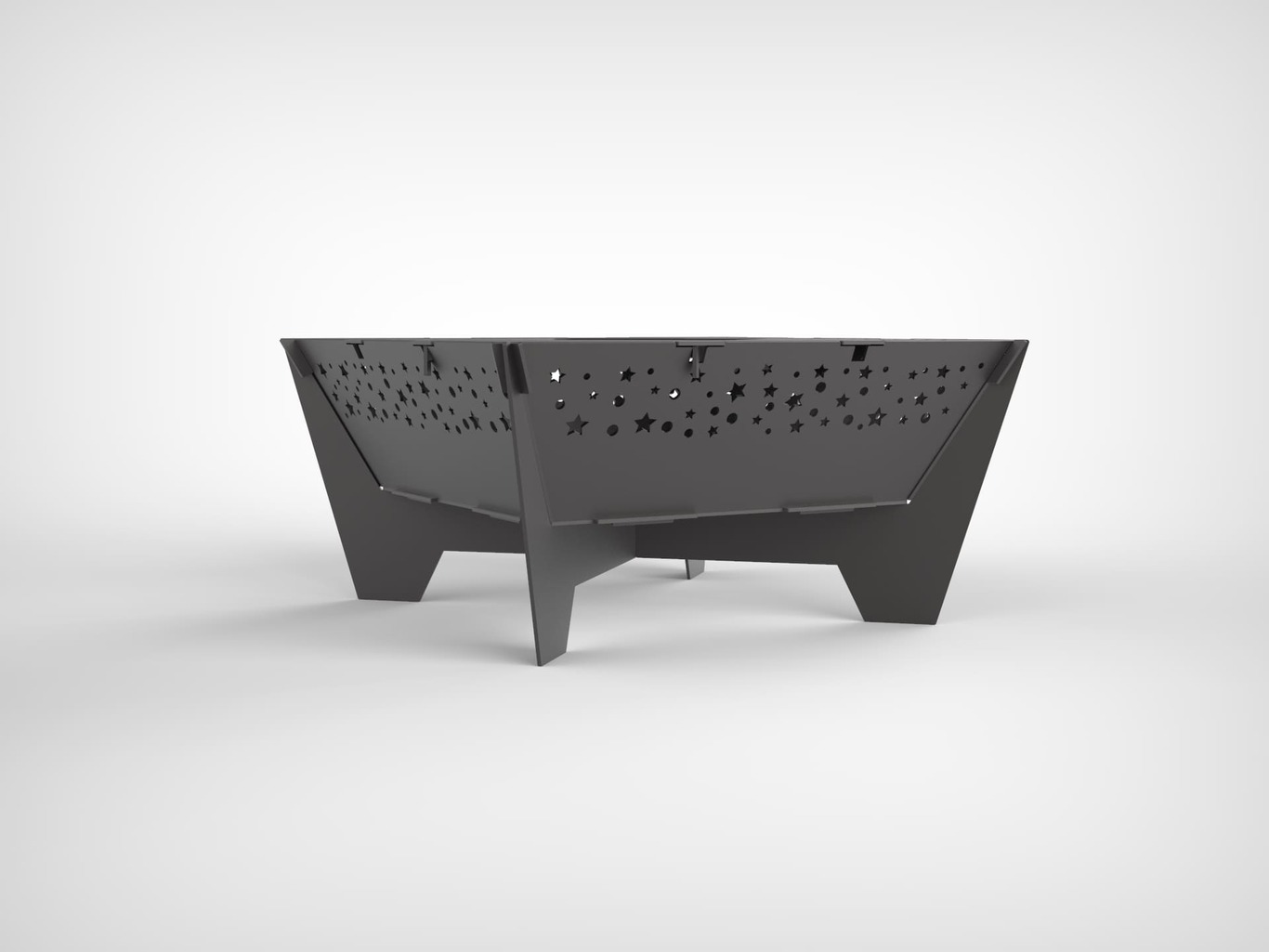 32-Inch Stars Square Fire Pit Grill. DXF files for plasma, laser cutting. Фото 9