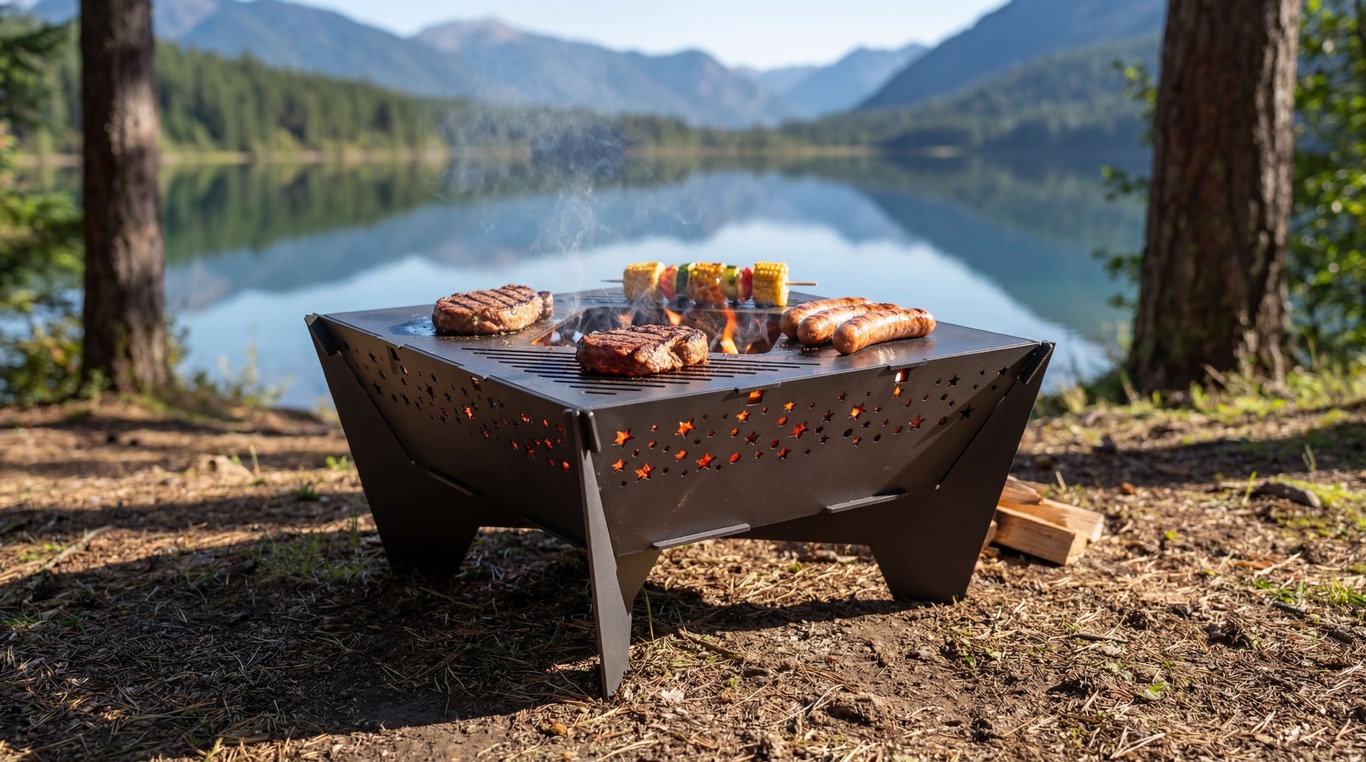 32-Inch Stars Square Fire Pit Grill. DXF files for plasma, laser cutting. Фото 2