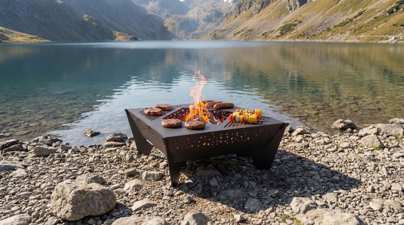 39-Inch Stars Square Fire Pit Grill. DXF files for plasma, laser cutting. Фото 2