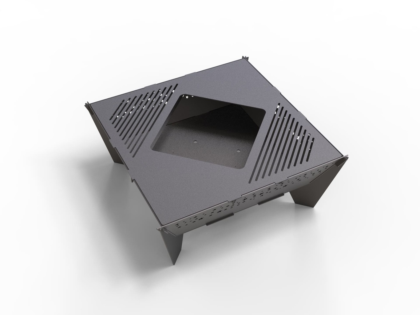 39-Inch Stars Square Fire Pit Grill. DXF files for plasma, laser cutting. Фото 5