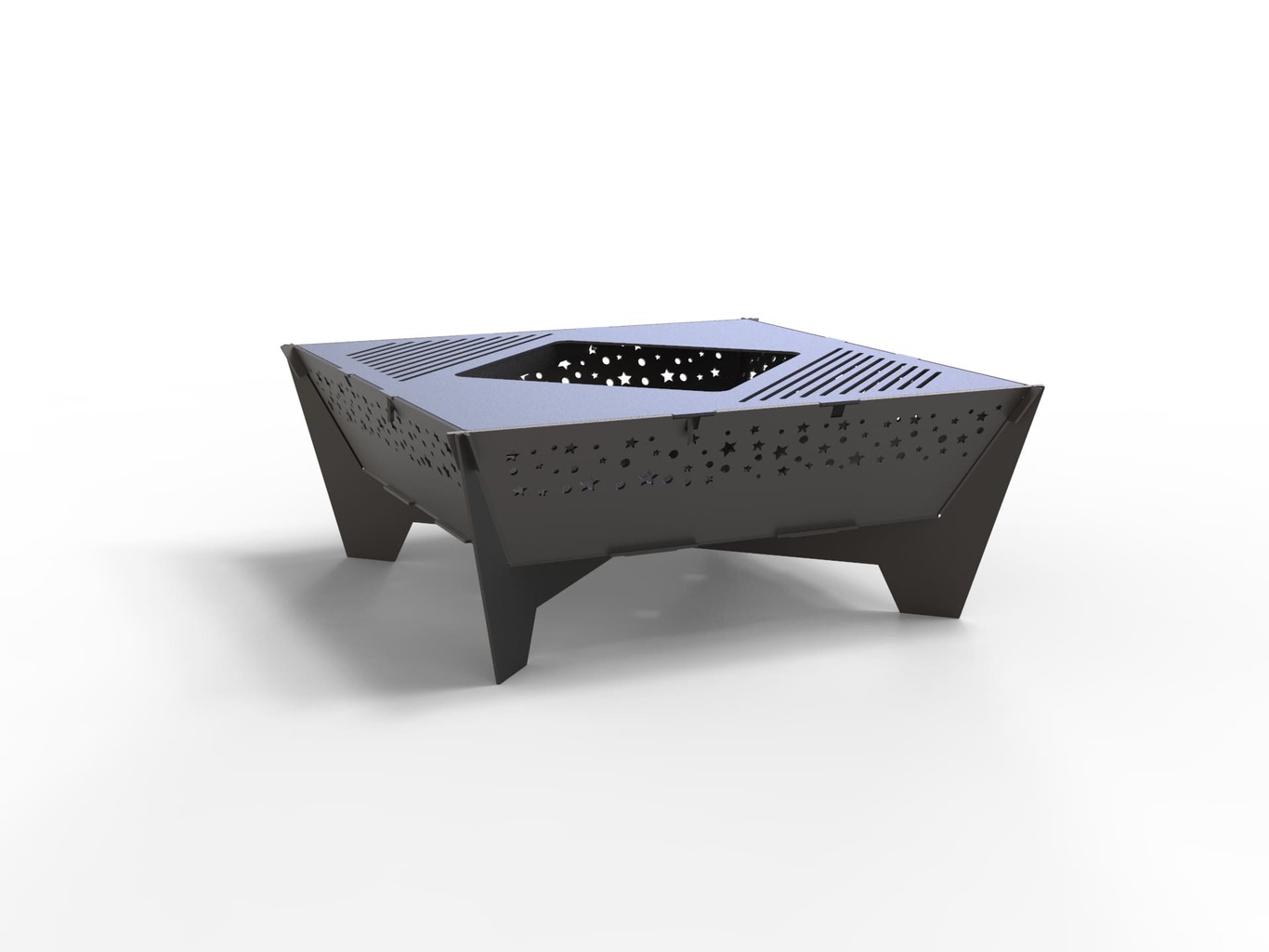 39-Inch Stars Square Fire Pit Grill. DXF files for plasma, laser cutting. Фото 3
