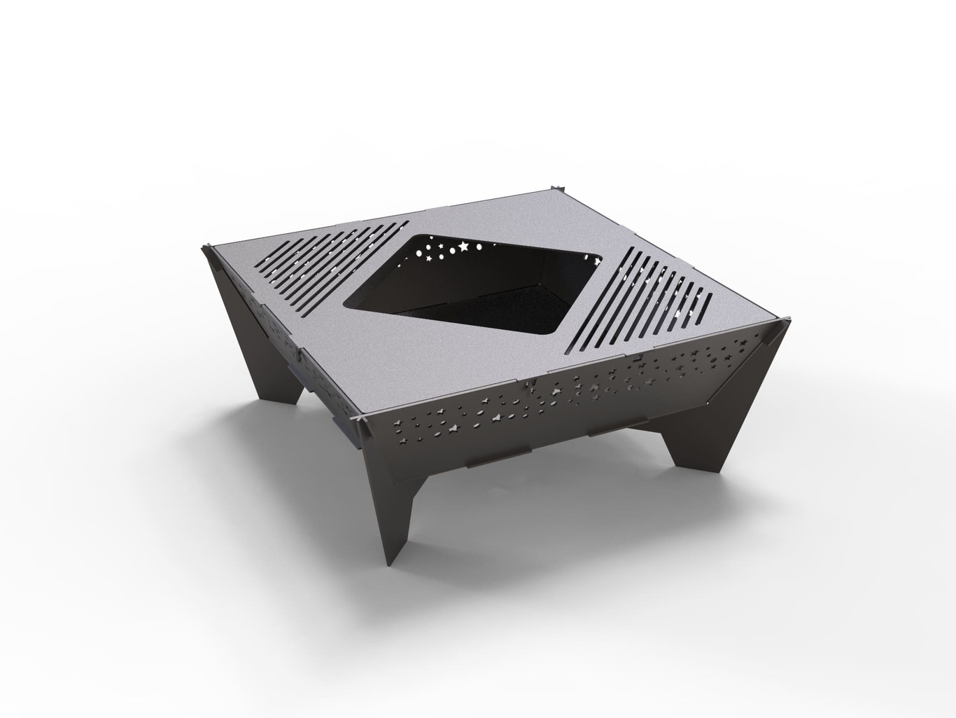 39-Inch Stars Square Fire Pit Grill. DXF files for plasma, laser cutting. Фото 4
