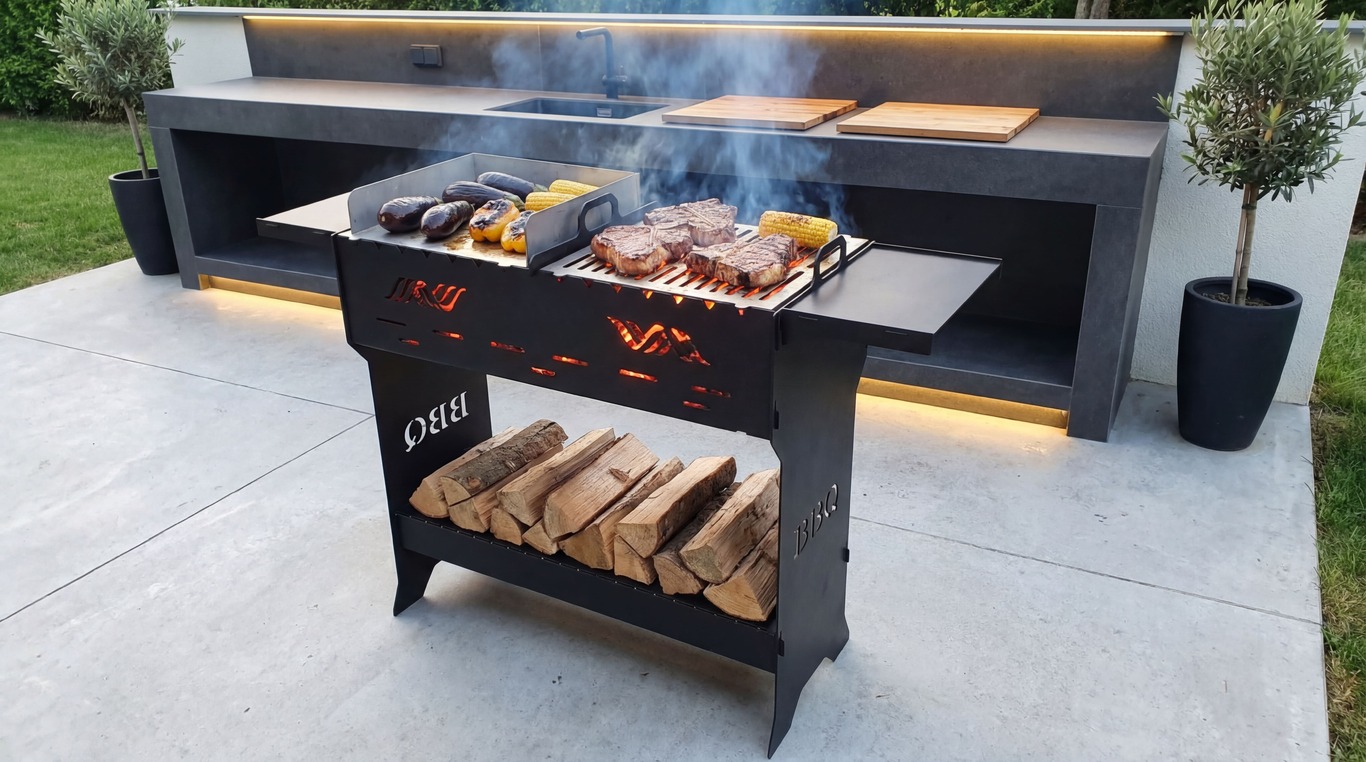 BBQ Fire Pit Grill. DXF files for plasma, laser cutting. Фото 3