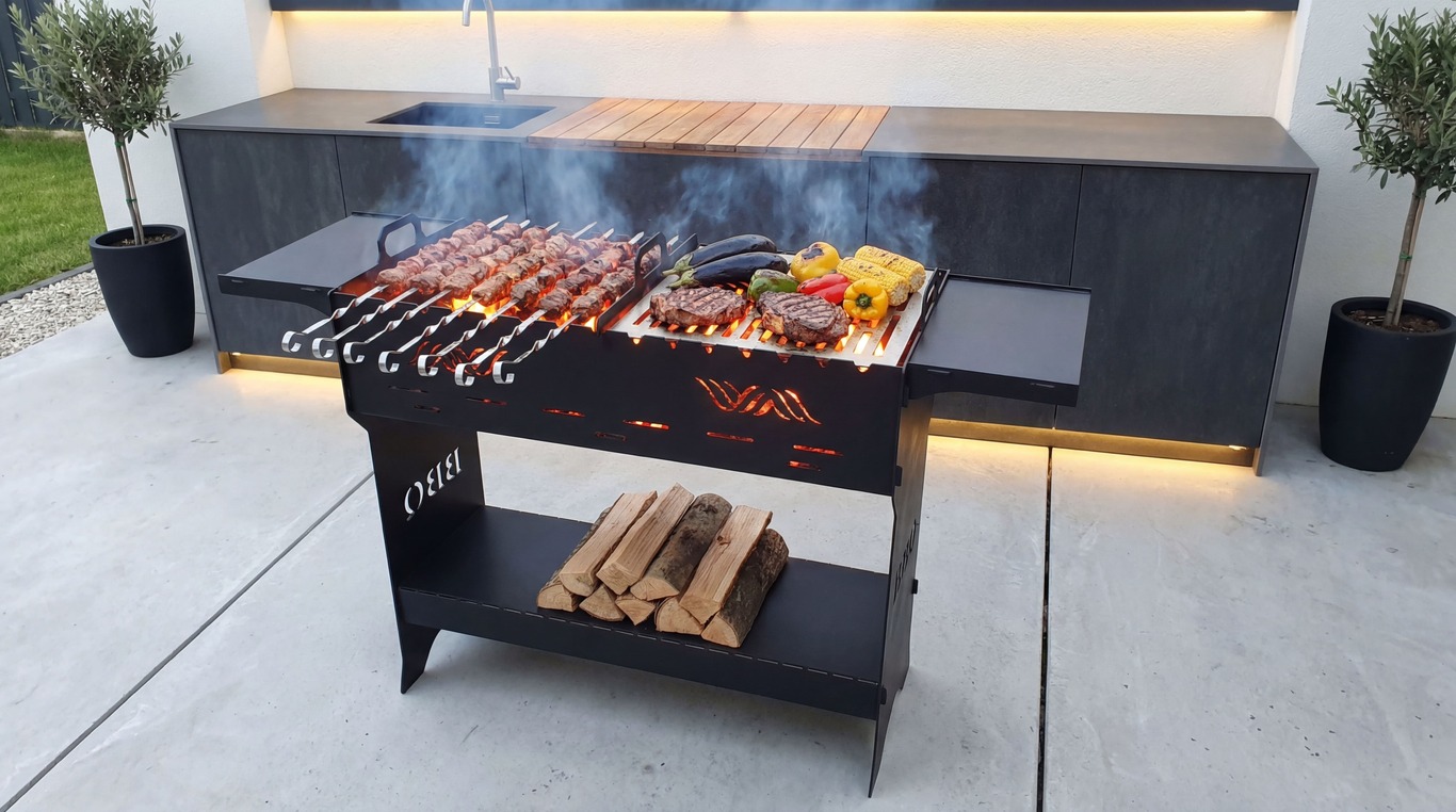 BBQ Fire Pit Grill. DXF files for plasma, laser cutting. Фото 2