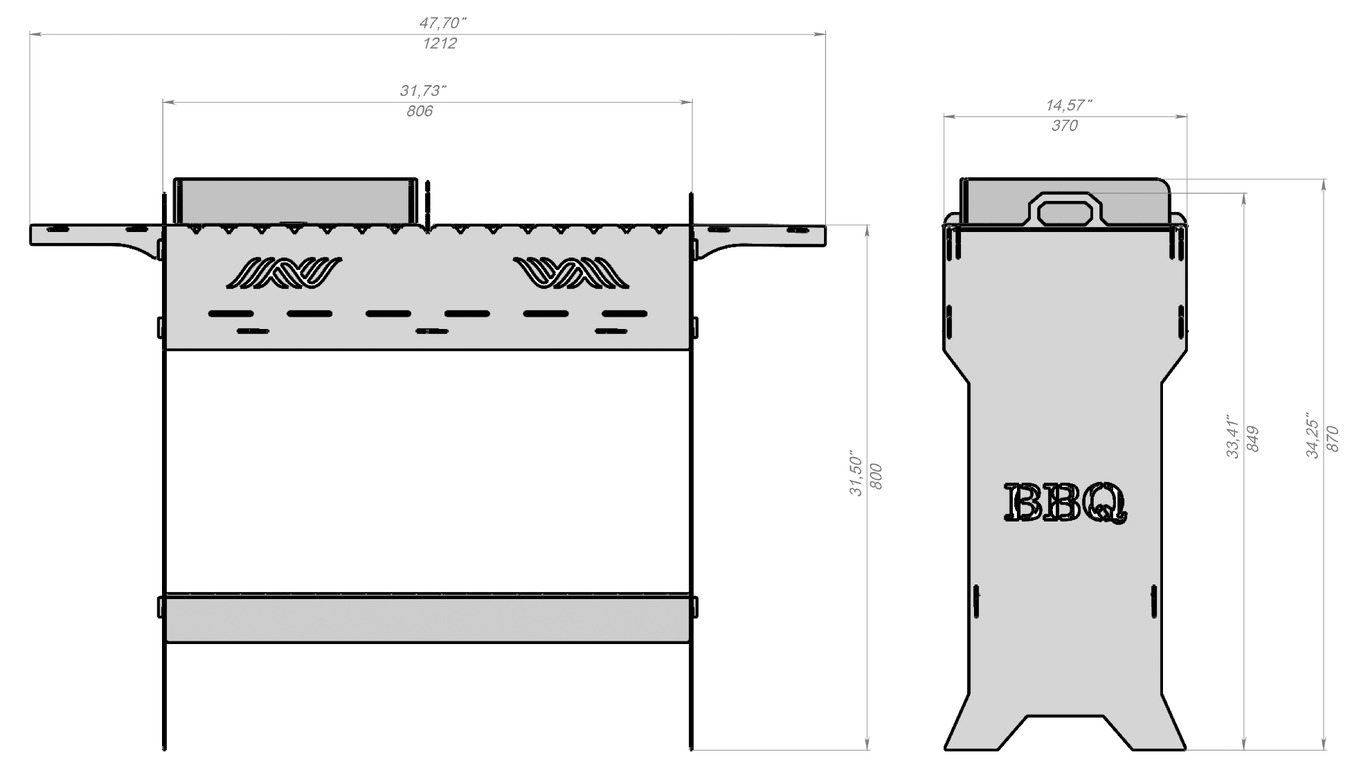 BBQ Fire Pit Grill. DXF files for plasma, laser cutting. Фото 13