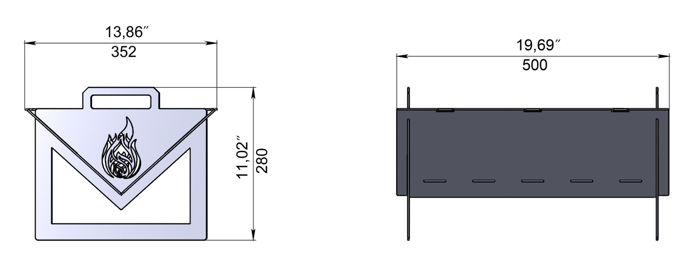 Foldable Fire Pit Grill. DXF files for plasma, laser cutting. Portable Barbecue. Фото 10