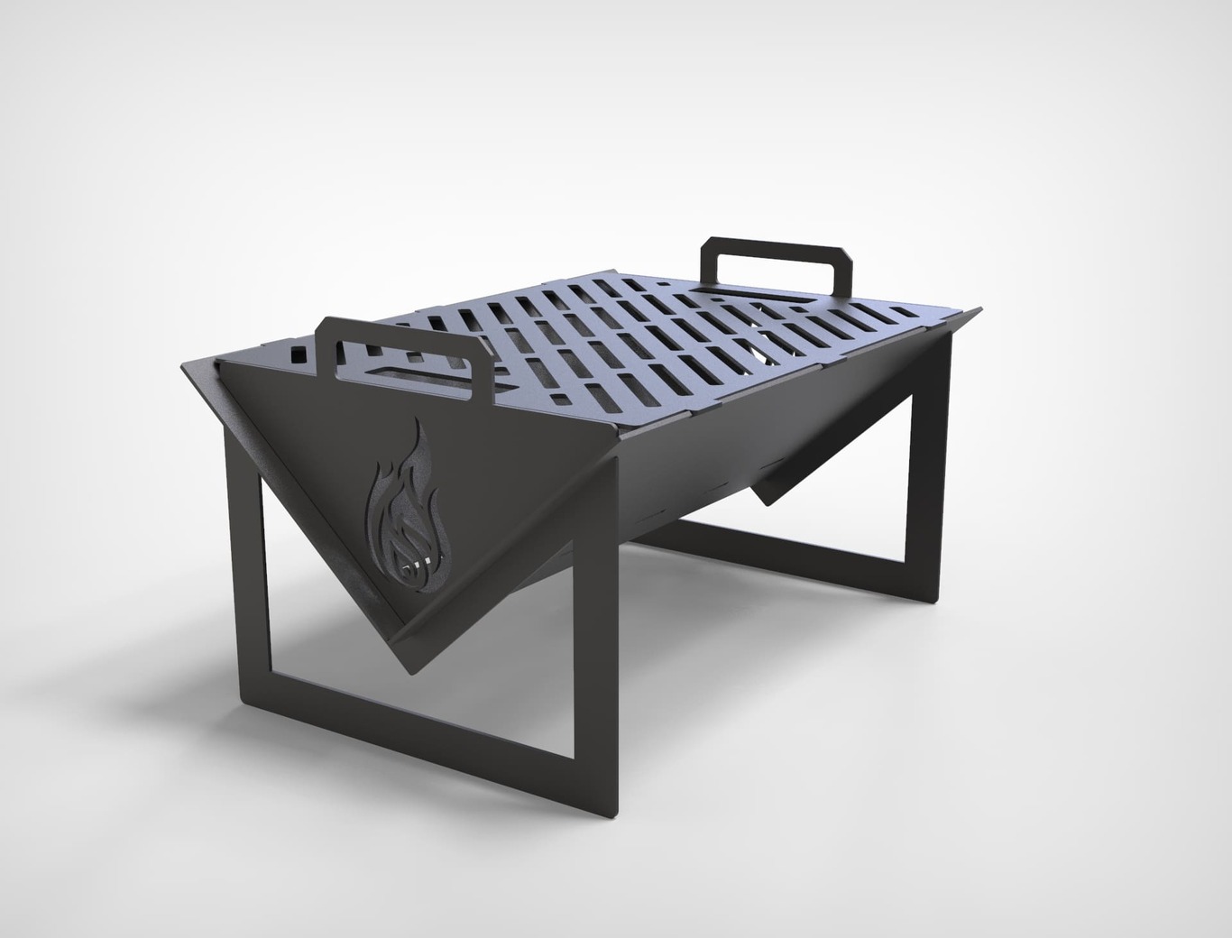 Foldable Fire Pit Grill. DXF files for plasma, laser cutting. Portable Barbecue. Фото 4